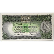 AUSTRALIA 1953 . ONE 1 POUND BANKNOTE . VERY SCARCE
